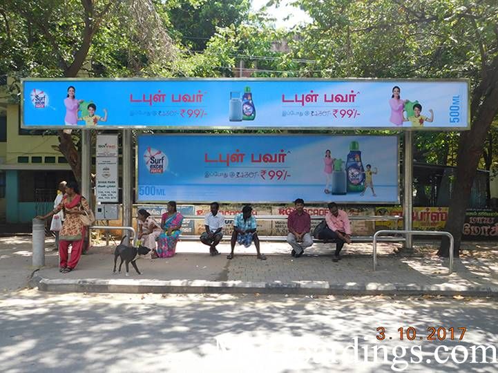 Cost of Bus Shelter Advertising at Pt Rajan Road, Sivan Park Opp Bus Stop in Chennai, Outdoor Media Agency Chennai, Tamil Nadu 